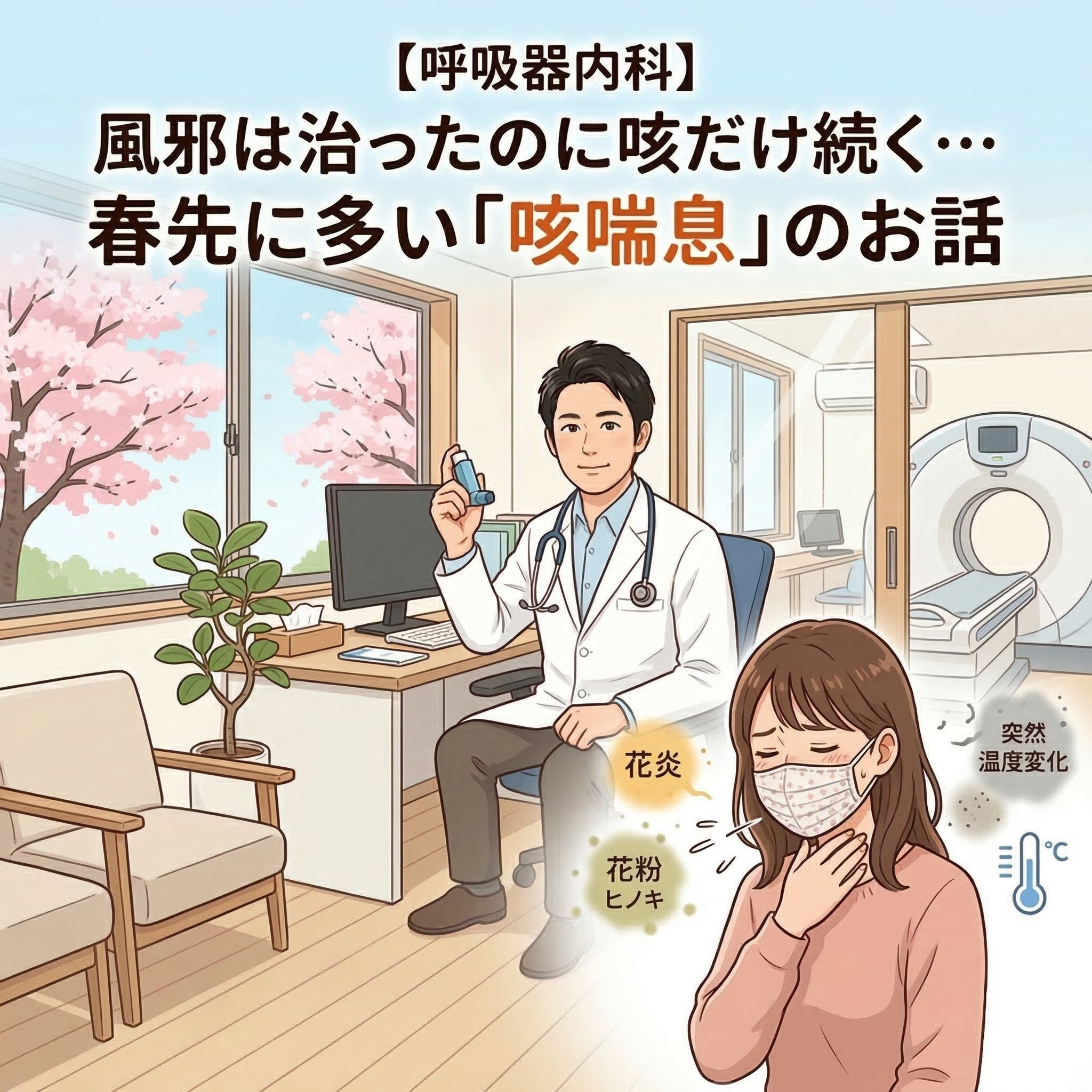 【呼吸器内科】風邪は治ったのに咳だけ続く…春先に多い「咳喘息」のお話