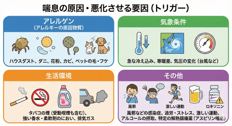 喘息の原因・悪化させる要因